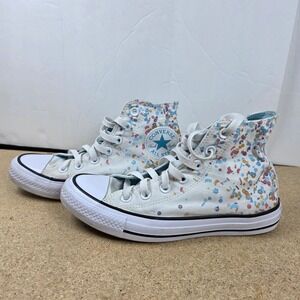Converse Chuck Taylor All‎ Star High Top Sneakers Floral White Blue Pink Sz 7